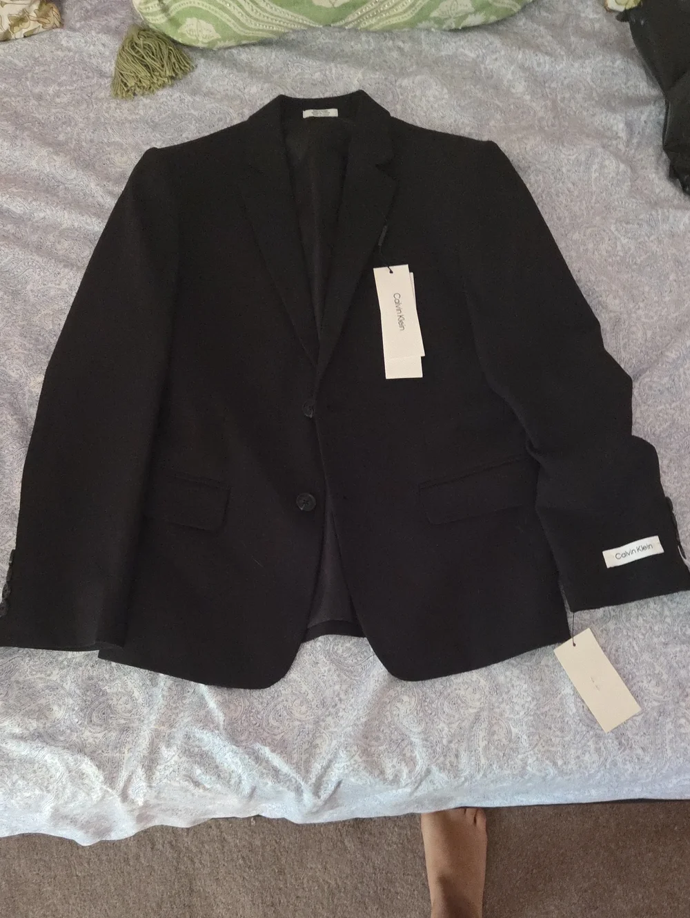 Calvin Klein Boy's Black Two-Button Sport Coat Blazer